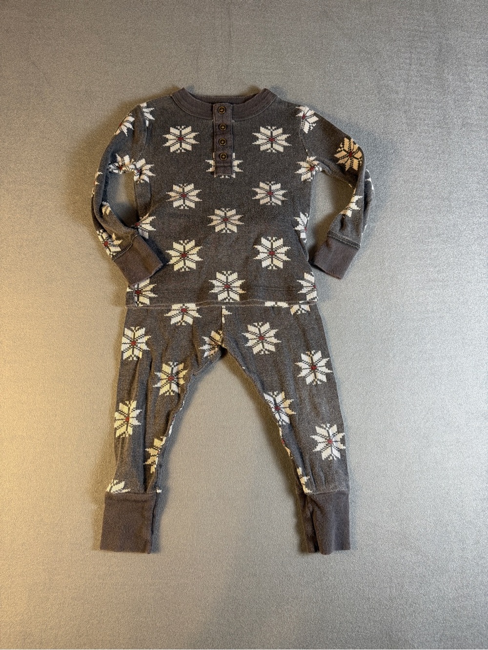 Hearth & Hand Gray Snowflake Thermal One-Piece Romper